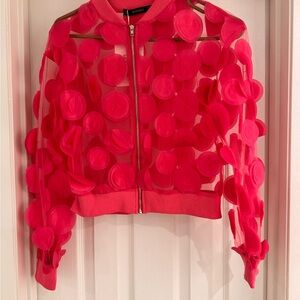 Chic Pink Sheer Bomber Jacket